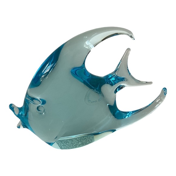 V. Nason & Company Hand Blown Murano Glass Angel Fish Turquoise Italy Vintage - Picture 2 of 16